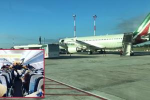 Primele imagini din avionul care îl aduce pe Papa Francisc în România