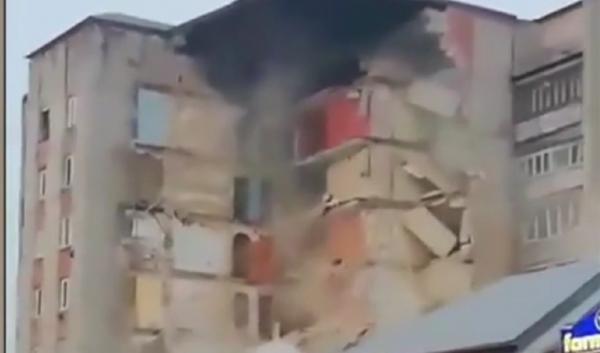 Imagini de coşmar în Republica Moldova. Un bloc de nouă etaje s-a prăbuşit sub privirile îngrozite ale locatarilor (Video)