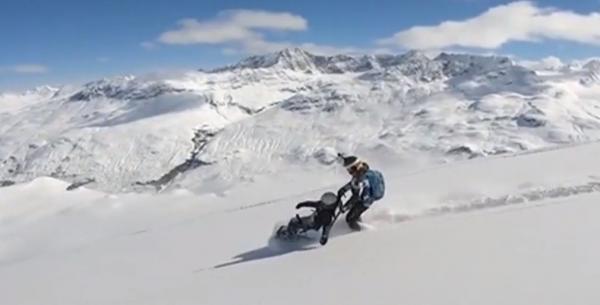 Imagini spectaculoase. O australiancă a mers la schi în scaunul cu rotile (Video)