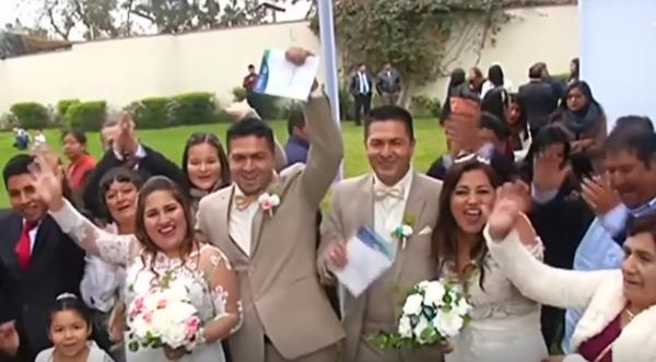 Nuntă colectivă în Peru, cea mai vârstnică mireasă a avut 73 de ani