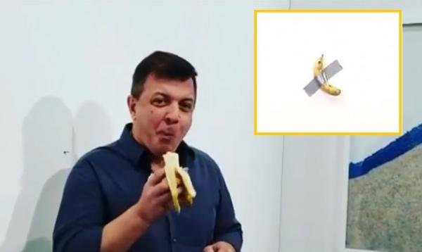 Cea mai scumpă banană din lume, de 120 de mii de dolari, a fost mâncată (Video)