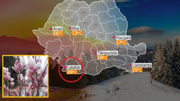 Februarie a început cu temperaturi istorice: maximă de 20 de grade în România
