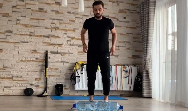 Instructorul de fitness, Marius Moraru, ne arată cum putem face un set complet de exercitii acasă