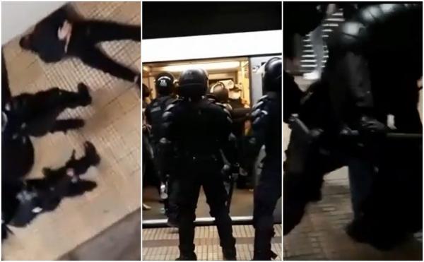 Noi imagini de la intervenţia în forţă a jandarmilor, la metrou | Video