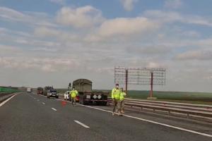 Accident cu convoi al Armatei Americane, pe Autostrada Soarelui