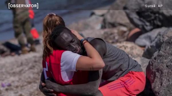 O tânără care a îmbrățișat un migrant senegalez pe plaja din Ceuta a ajuns ținta extremiștilor: ”Avea ochii roșii, privirea pierdută, s-a lovit cu pietre”