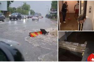 Ploaia torențială a dat peste cap traficul în Capitală. Mai multe apartamente noi din Bragadiru au fost inundate: ”Mă mut cu chirie și-l pun la vânzare”