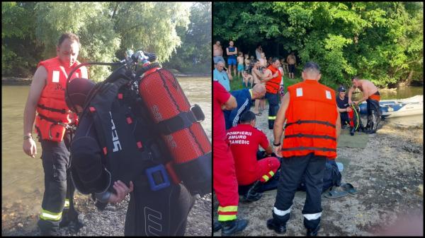 Un tânăr de 23 de ani s-a înecat în Crișul Alb, după ce a sărit în apă de pe o trambulină improvizată