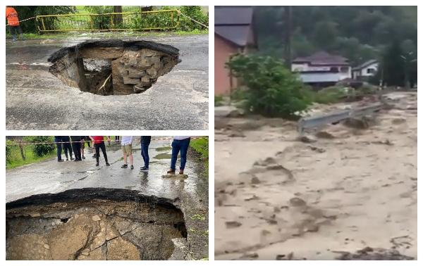 Ravagii după codul roşu în Maramureş: Case inundate, alunecări de teren şi drumuri surpate
