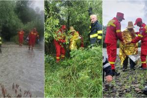 Bărbat agăţat în vegetaţia de pe marginea unui râu din Bistriţa-Năsăud, salvat după ce câinele a lătrat pentru a semnala locul în care se afla stăpânul său