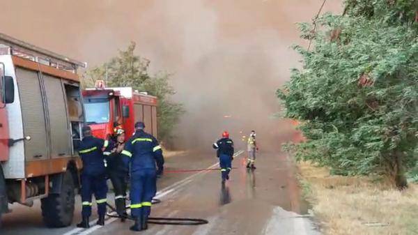 Alertă de grad maxim în Grecia. Imagini dramatice cu incendiul devastator, izbucnit azi în Attica. Pompierii români se luptă cu flăcările