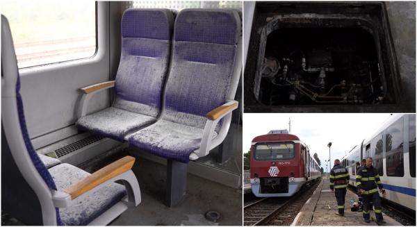 Un tren a luat foc la intrarea în Gara Titu. Speriaţi, călătorii s-au îmbulzit spre ieşiri: "A început să iasă fum de sub picioare!"