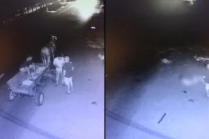 Momentul în care un șofer de 21 de ani spulberă o căruță în care se aflau doi bărbați, în Teleorman