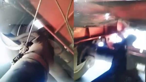 Un tunisian s-a filmat în timp ce călătorea sub un TIR pe autostrada Bucureşti-Piteşti. A mers apoi pe jos, pe banda de urgenţă