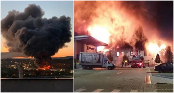 Incendiu uriaș în parcul industrial Tetarom din Cluj Napoca. A fost emisă o avertizare RO-Alert