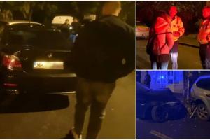 Un BMW a făcut prăpăd în parcarea unui bloc din Baia Mare. O tânără s-ar fi urcat la volan după ce a jucat poker și a băut alcool