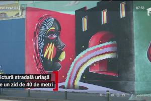 Prietenia dintre Cluj-Napoca şi Nantes, celebrată printr-o pictură murală uriaşă realizată pe o stradă din centrul oraşului