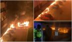 Imagini dramatice de la incendiul care a înghițit un bloc din Constanța. Mașinile explodează în parcare, în timp ce pompierii încearcă să stingă flăcările