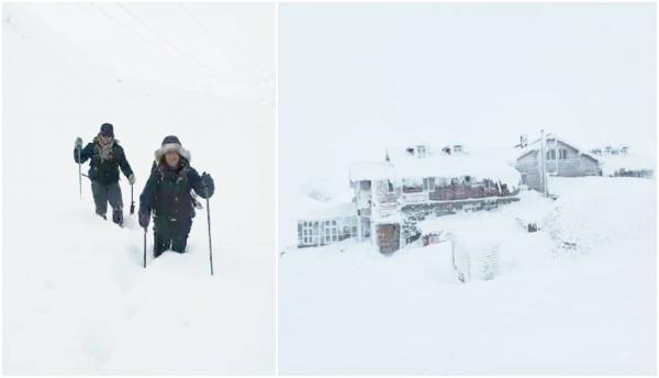 Zăpadă de aproape 2 metri la Bâlea Lac. Ninge de ore bune pe Transfăgărășan, risc de avalanșă în Făgăraş, Bucegi şi Parâng