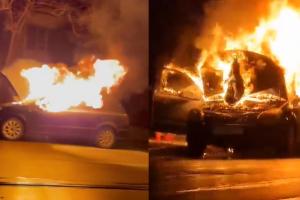 La un pas de tragedie, în Botoşani: unui şofer i-a luat foc maşina în mers