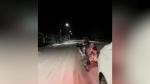 "Cursă mortală": tineri din Bistriţa, filmaţi cum sunt traşi pe sanie de o maşină, la peste 120 km/h