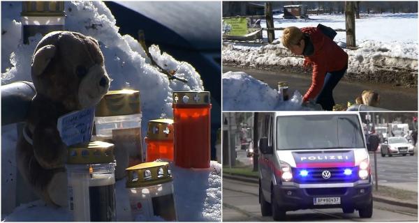 Jucării, flori și lumânări în locul unde o mamă româncă și fiul ei de 5 ani au fost omorâți cu mașina. O șoferiță i-a spulberat cu peste 100 km/oră, în Austria