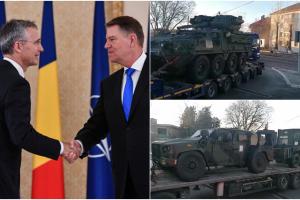 Preşedintele Iohannis şi secretarul general al NATO au ajuns la Baza 57 Aeriană de la Mihail Kogălniceanu