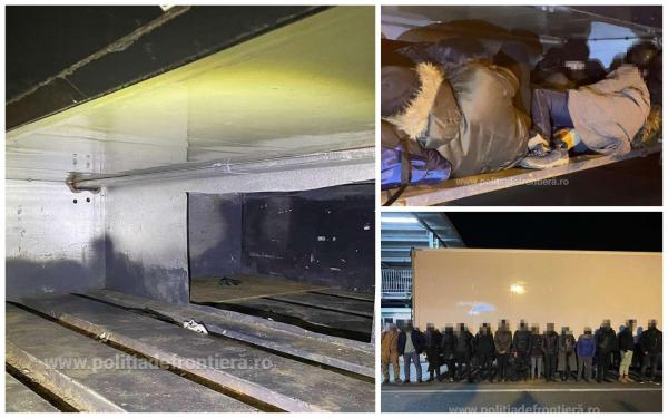 Șofer de TIR din Arad, prins cu 15 migranți ascunși în camion, la Nădlac 2. Cum i-au găsit polițiștii de frontieră