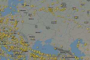 Cum arată spațiul aerian al României, după ce Rusia a început războiul în Ucraina