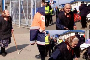 Moment emoţionant în Vama Sighet: O bătrânică din Solotvino a trecut graniţa în România ca să ceară sprijin. Nu mai avea bani de medicamente