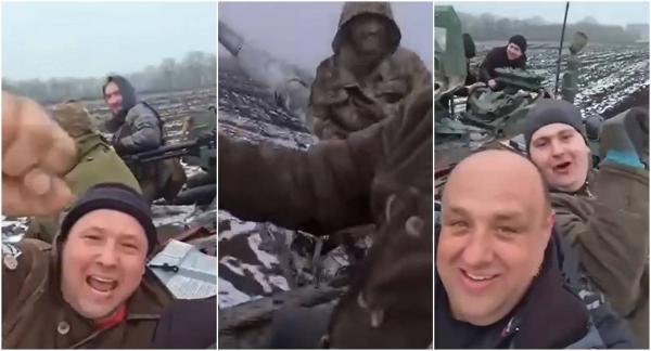 Ucraineni filmați cum fug cu tancul pe care l-au furat de la ruși, în Harkov: "Am făcut-o! La naiba cu tancul"