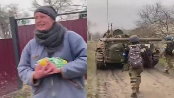 ”De când vă așteptăm. Veniți la masă!” Cum îi întâmpină sătenii pe soldații ucraineni care le-au eliberat satul de ruși. VIDEO