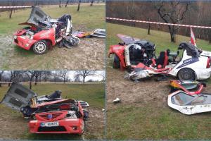 Ziua şi accidentul la Raliul Maramureşului: O maşină a lovit un cap de pod şi s-a rostogolit în afara traseului