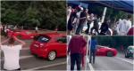 Accident la campionatul de îndemânare auto de la Ploieşti. Un Ferrari, la un pas să lovească mai mulţi pietoni