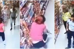 Tânără bătută crunt într-un magazin din Maramureș. Un bărbat a luat-o la pumni și picioare printre rafturi, în fața clienților