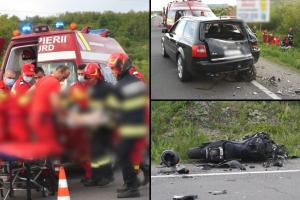 Motociclist readus la viață după zeci de minute de resuscitare, după un accident cumplit în Bistrița-Năsăud