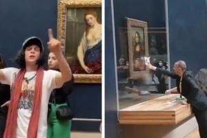 Incident bizar la muzeul Luvru: un vizitator a aruncat cu o tartă în tabloul "Mona Lisa". A spus că a făcut gestul pentru a apăra Pământul