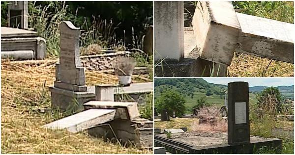 Scene de groază într-un cimitir din Mureș. O piatră funerară a căzut peste un copil, în timpul unei înmormântări