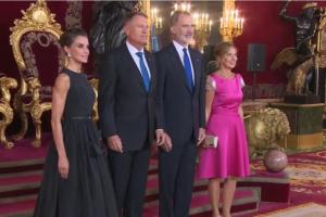 Dineu de gală pentru Klaus Iohannis. Preşedintele României s-a întâlnit cu Regele Felipe al VI-lea şi Regina Letizia