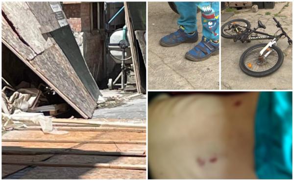 "A început să urle". Un copil de 8 ani din Braşov, la un pas de tragedie după ce gardul unui şantier a căzut peste el