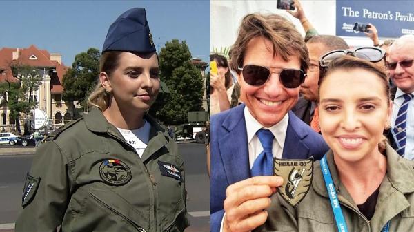 Povestea din spatele fotografiei unei femei căpitan din Forţele Aeriene Române, alături de actorul Tom Cruise