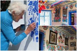 La 94 de ani, Agnes şi-a transformat satul într-o galerie de artă, plină de culoare. Din mâinile bătrânei ies adevărate minuni
