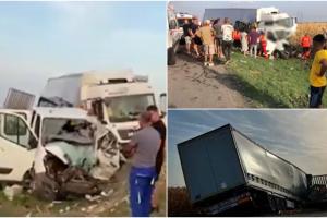 Filmul accidentului devastator din Călăraşi în care o persoană a murit şi alte şase au fost rănite