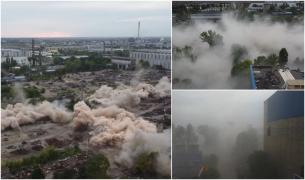 ''Nu puteai să respiri!'' Nor de praf uriaş în sudul Capitalei, în urma unei demolări pe platforma IMGB. S-ar fi depăşit de peste 7 ori limita maximă admisă de poluare