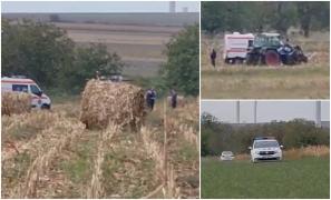 Un tânăr a sfârșit în presa tractorului, pe un câmp din Constanța. Primele imagini de la locul tragediei