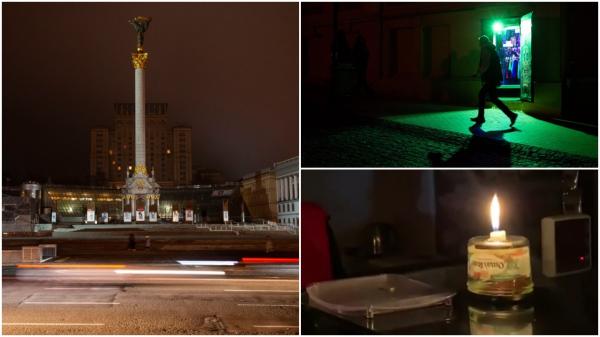 Cufundaţi în beznă, locuitorii din Kiev îşi cumpără alimente la lumina lumânărilor: "Oamenii nu au lăsat garda jos"