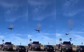 Două avioane s-au ciocnit în timpul unui spectacol aerian, în Texas. Nu se ştie clar câţi oameni erau la bord