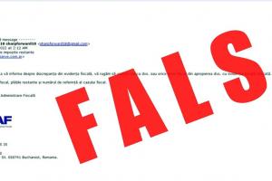 Mesaje false în numele ANAF: "Nu le deschideți! Nu accesați documentele anexate sau link-urile din conținut"