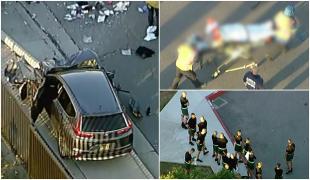 Zeci de elevi ai unei școli de poliție, spulberați de o mașină în timp ce alergau în formație, pe o stradă din California