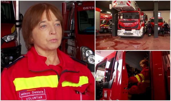 "Este sensul vieții mele". La 61 de ani, doamna Daniela lucrează cot la cot cu salvatorii de la ISU. După două întâmplări tragice, a ales să devină pompier voluntar
